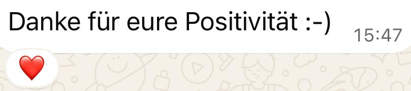 Kundinnenrückmeldung zur positiven Begleitung.